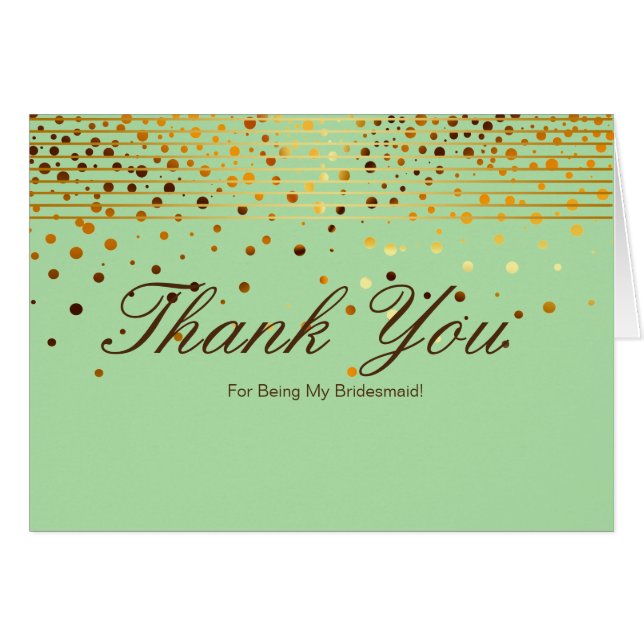 Gold Glitter Stripes For Being My Bridesmaid Thank (Front Horizontal)