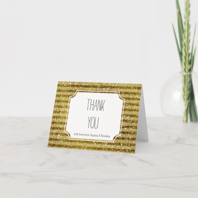 Gold Glitter Stripes Thank you (Front)