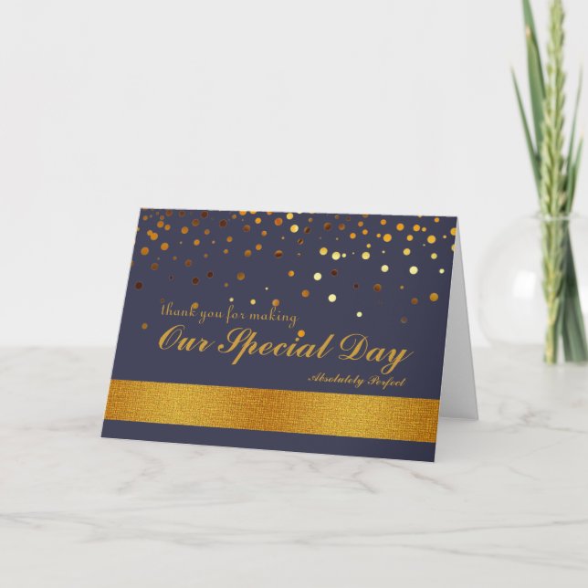 Gold Glitter Stripes Thank you for special day (Front)