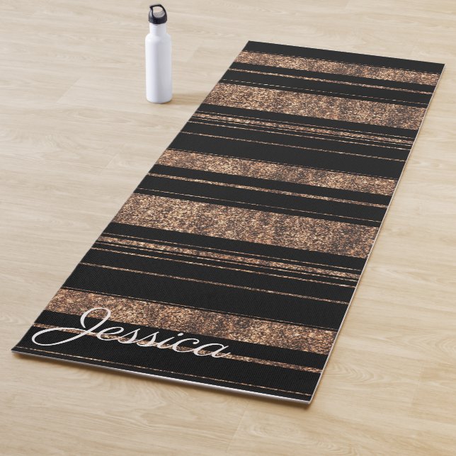 Gold glitter stripes  yoga mat (In Situ)