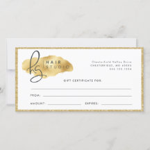 Gold Glitter Swash Bougie Boutique Salon Gift Cert