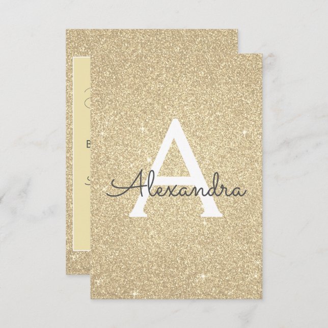 Gold Glitter Sweet 16 Save the Date Invitation (Front/Back)