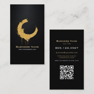 Gold Glitter Swirl • Custom Editable Black Carbon  Business Card