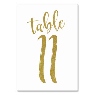 Gold Glitter Table Number 11