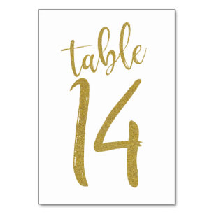 Gold Glitter Table Number 14