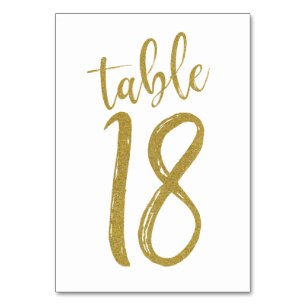 Gold Glitter Table Number 18