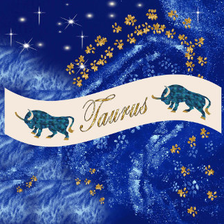 Gold Glitter Taurus Zodiac Birthday Gift Satin Ribbon