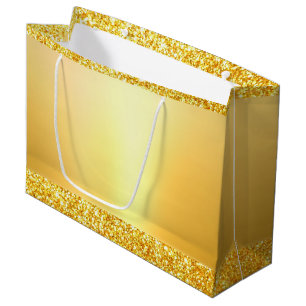 Gold Glitter Template Elegant Modern Glamourous Large Gift Bag