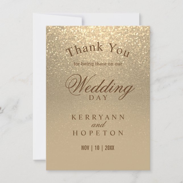 Gold Glitter - Thank You Card (Front)