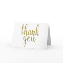 Gold glitter thank you cards