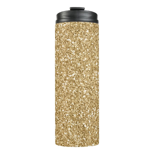 Gold Glitter Thermal Tumbler (Front)