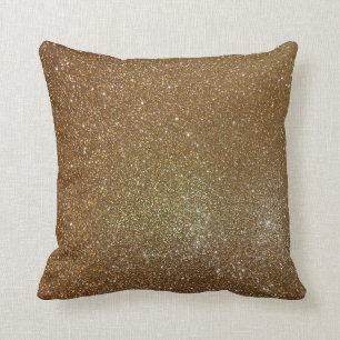 Gold Glitter Throw Pillow 16" x 16"
