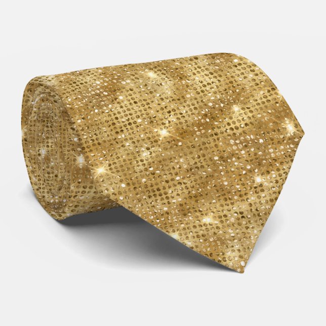 Gold Glitter Tie (Rolled)