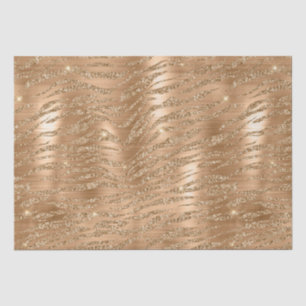 Gold Glitter Tiger Stripes Metallic Pattern Tissue Paper