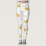 Gold Glitter Unicorn Pattern Girly Yoga Running Leggings<br><div class="desc">Unicorn fashion design for girls and women.
"Dreams are the playground of Unicorns." Unicorn- a Symbol of magic,  miracles,  purity,  innocence,  enchantment and wisdom.</div>