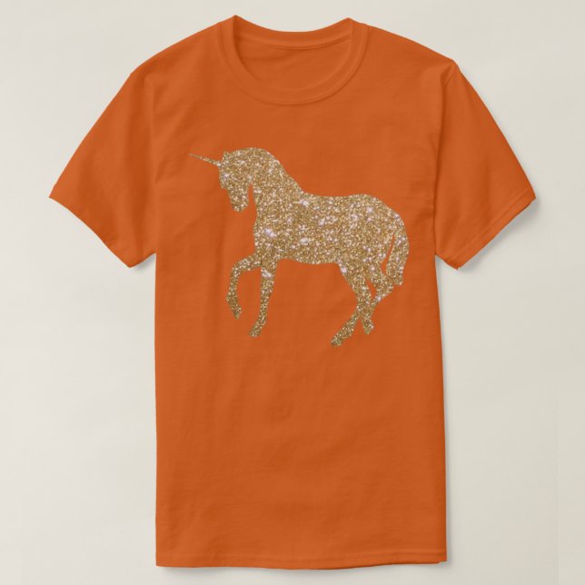 Gold Glitter Unicorn T-Shirt (Design Front)