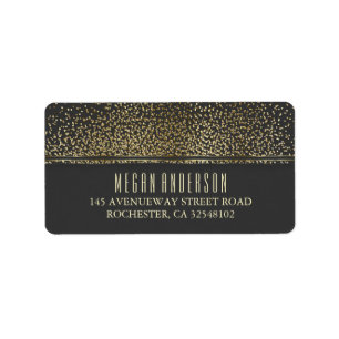 Gold Glitter Vintage Glamour Wedding Label