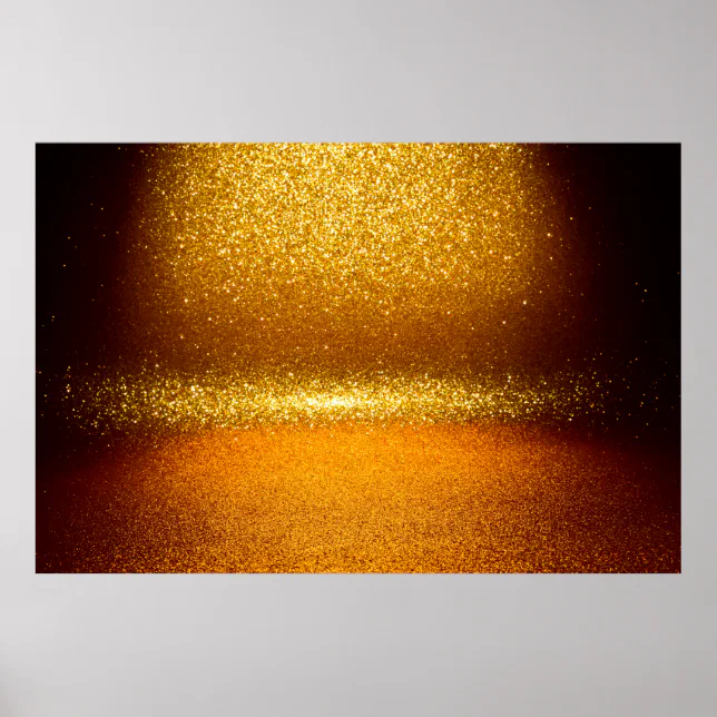 Gold glitter vintage lights texture. christmas ab poster | Zazzle