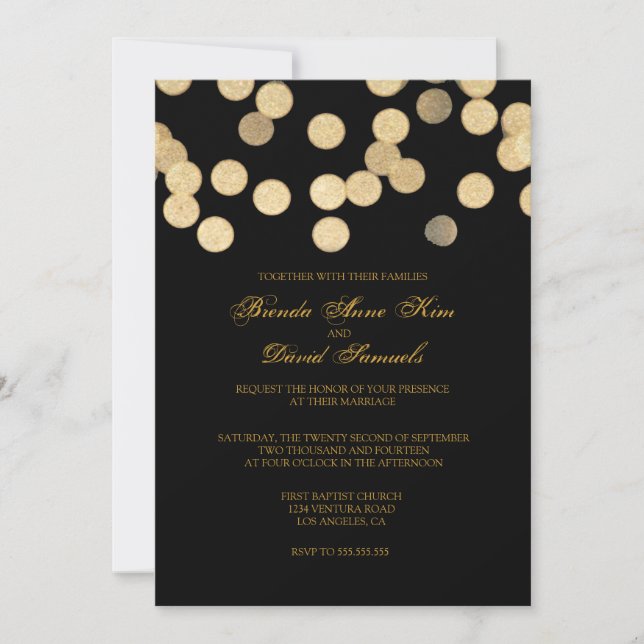 Gold Glitter Wedding Invitation (Front)