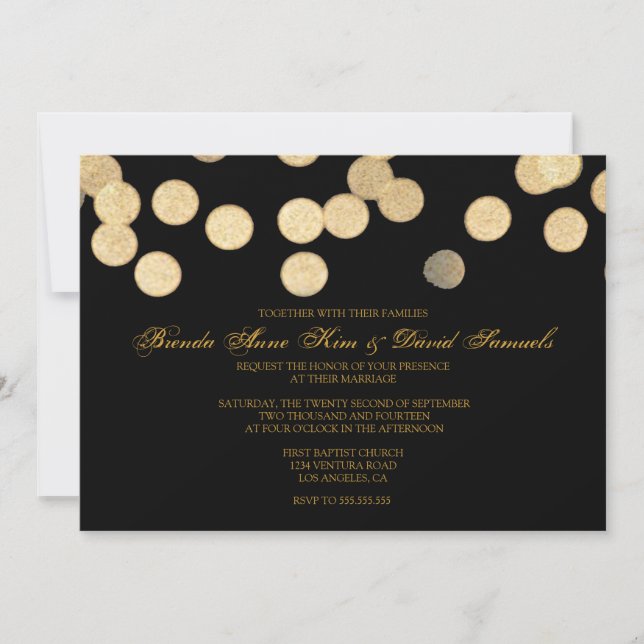 Gold Glitter Wedding Invitation (Front)