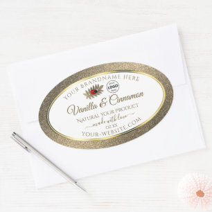 Gold Glitter White Product Labels Ladybug Add Logo