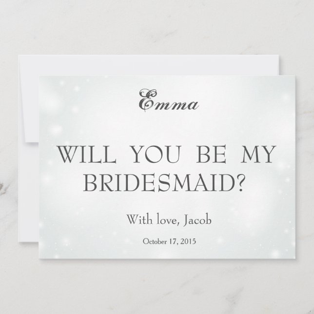 Gold Glitter Will You Be My Bridesmaid Invitation (Front)