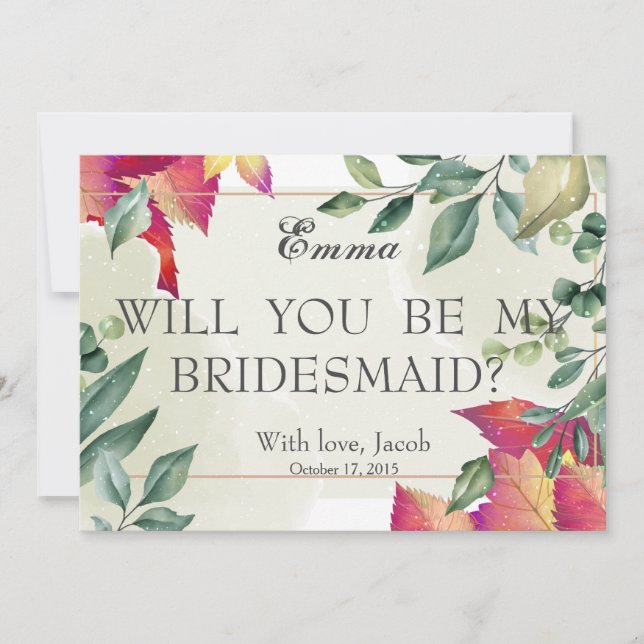 Gold Glitter Will You Be My Bridesmaid Invitation (Front)