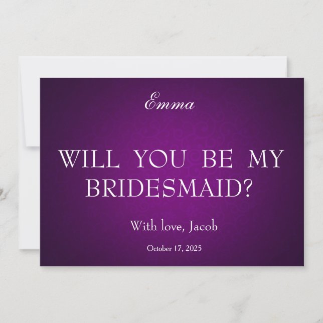 Gold Glitter Will You Be My Bridesmaid Invitation (Front)