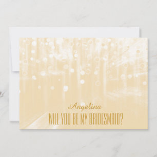 Gold Glitter Will you be my bridesmaid? Invitation