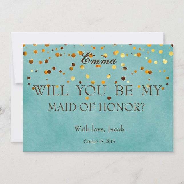 Gold Glitter Will You Be My MAID OF HONOR Invitati Invitation (Front)