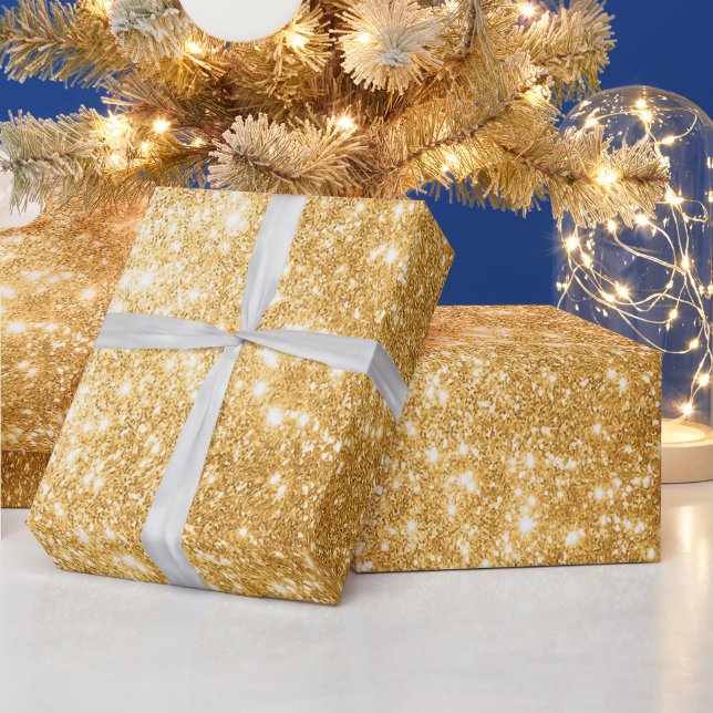 Gold Glitter Wrapping Paper (Holidays)