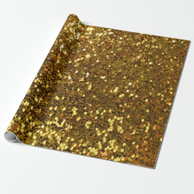 Gold Glitter Wrapping Paper (Unrolled)