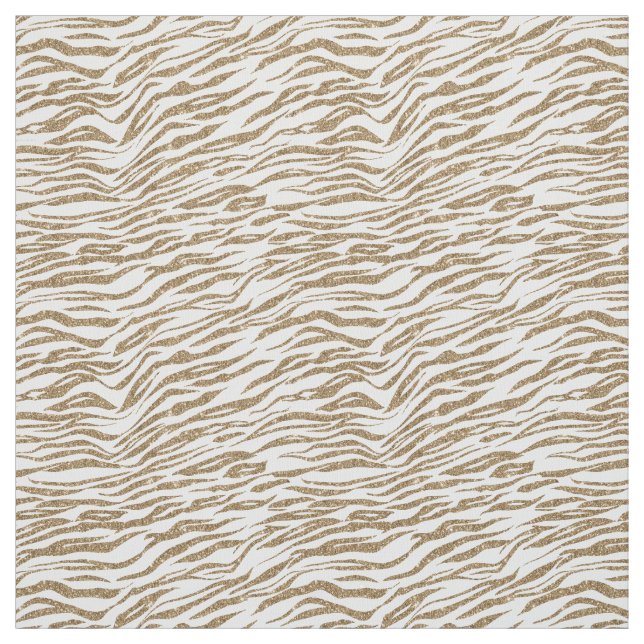 Gold Glitter Zebra Fabric (Swatch)