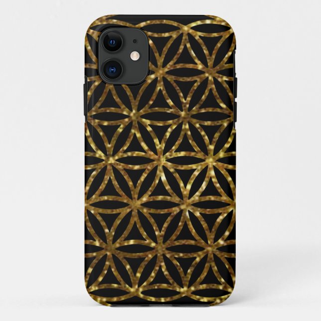 Gold glittering sparkle flower of life Case-Mate iPhone case (Back)