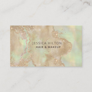 Gold glittery abstract pastel watercolor wash business card