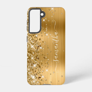 Gold Glittery Foil Girly Signature Samsung Galaxy Case