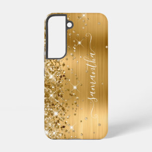 Gold Glittery Foil Girly Signature Samsung Galaxy Case