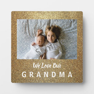 Gold Glittery Love Grandma Plaque