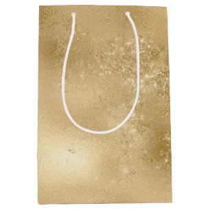 Gold Glittery Sparkle Medium Gift Bag