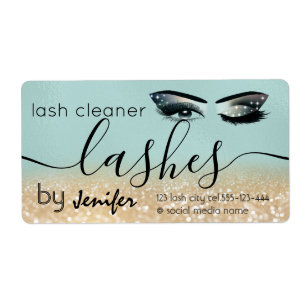 Gold glittery wink lash extension lash cleaner