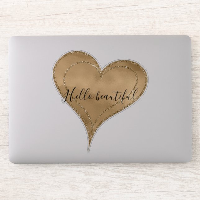 Gold Glitz Glitter Heart Beautiful Quote (Computer)