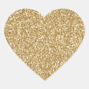 Gold Glitz Glitter Heart Sticker