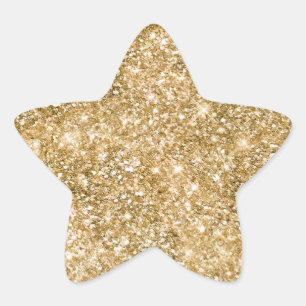 Gold Glitz Glitter  Star Sticker