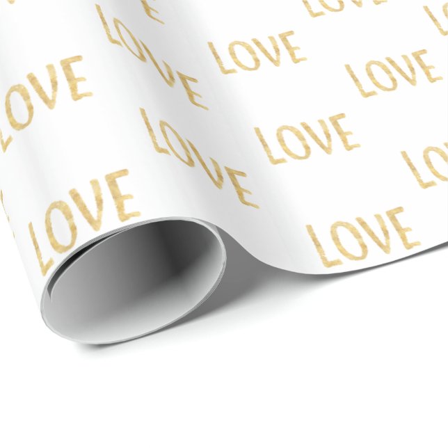 Gold Glitz Love Wrapping Paper (Roll Corner)