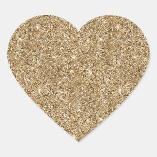 Gold Glitz Sparkle Glam Heart Sticker