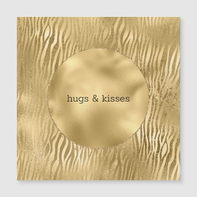 Gold Glitz Zebra personalised quote (Front)