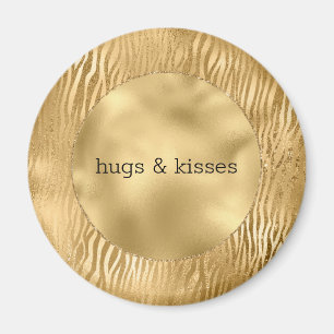 Gold Glitz Zebra personalized quote Magnet