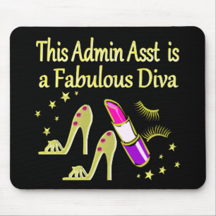 GOLD GLITZY ADMIN ASSISTANT DIVA DESIGN MOUSE MAT