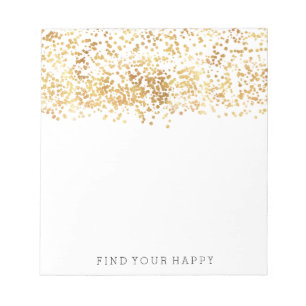 Gold Glitzy Confetti Notepad