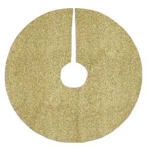 Gold Glitzy Glitter Brushed Polyester Tree Skirt